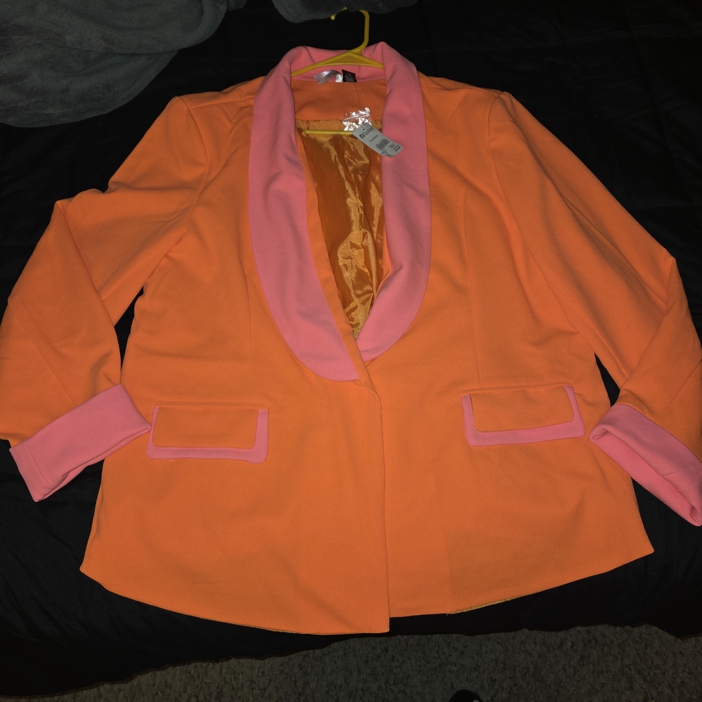 Vibrant Orange and Pink Women's Blazer